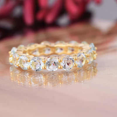 Aquamarine Full Eternity Ring