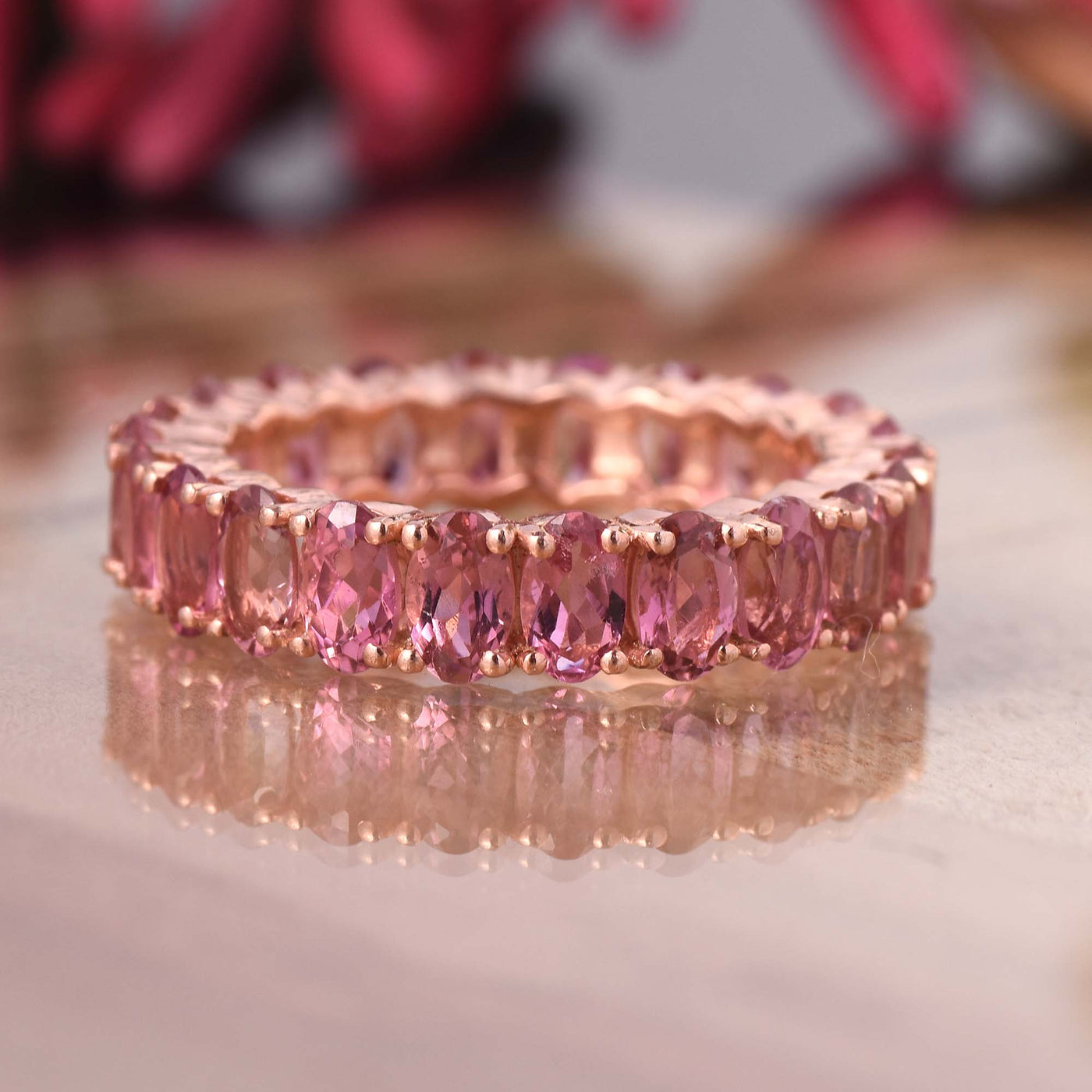 Pink Tourmaline Full Eternity Ring