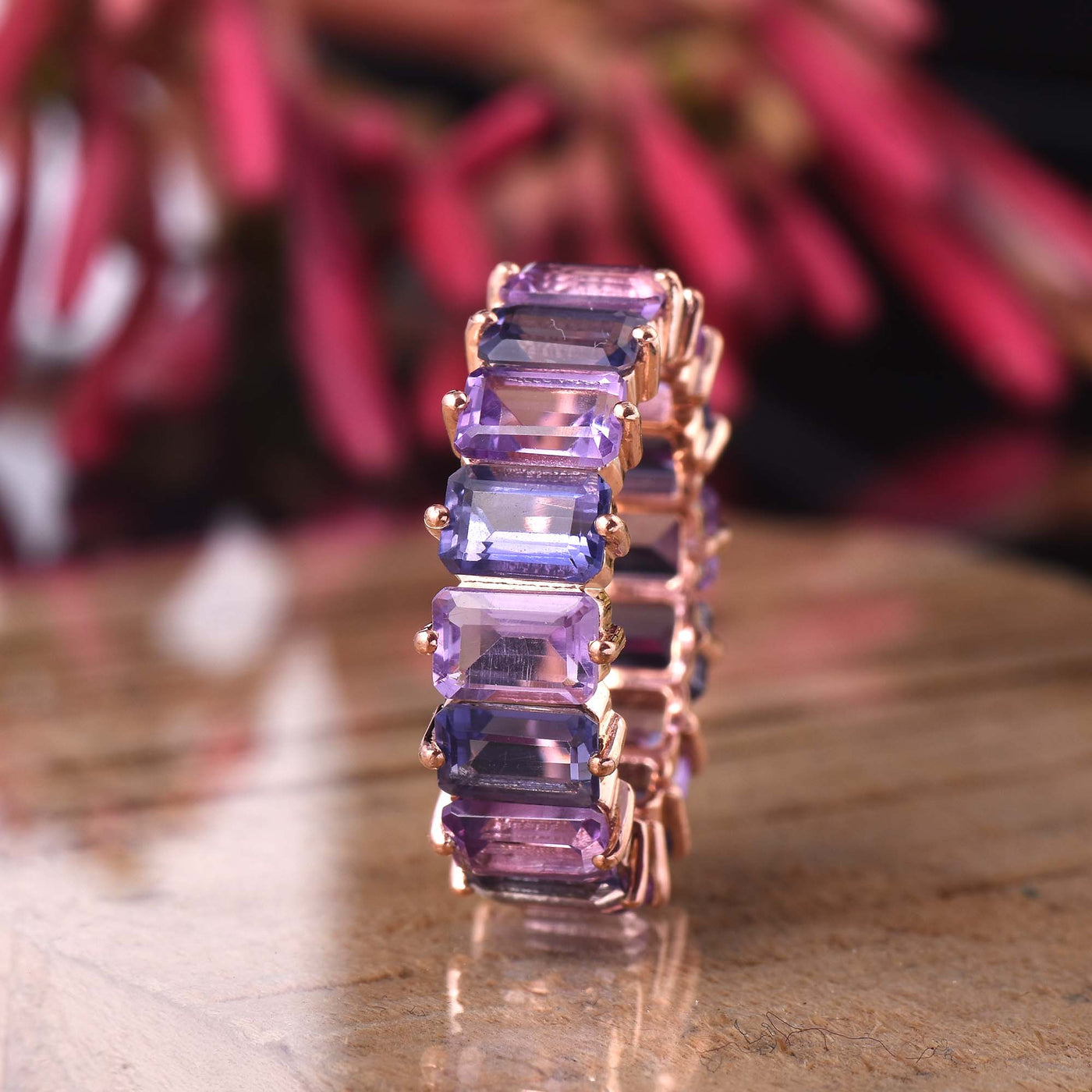 Amethyst & Iolite Full Eternity Ring