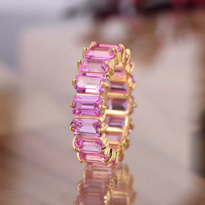 Lab Pink Sapphire Eternity Ring