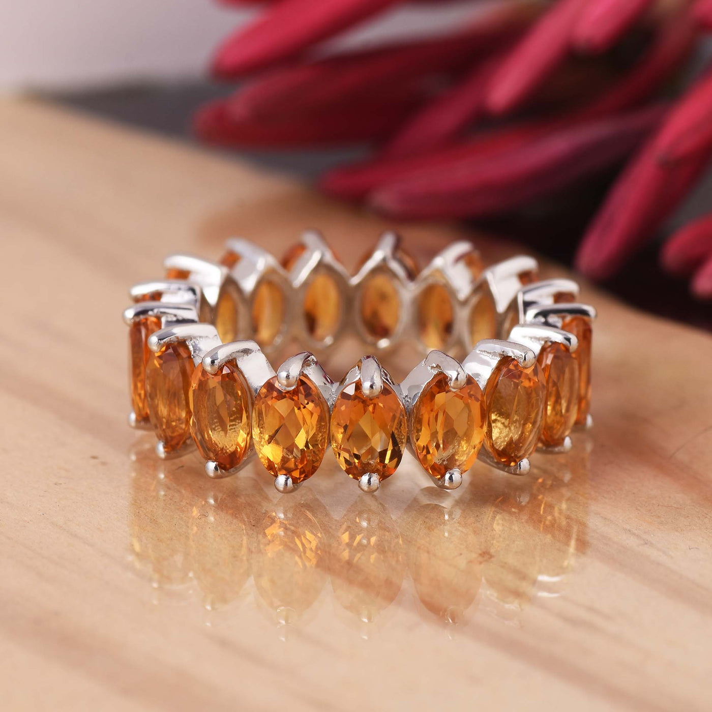 Citrine Full Eternity Band Ring