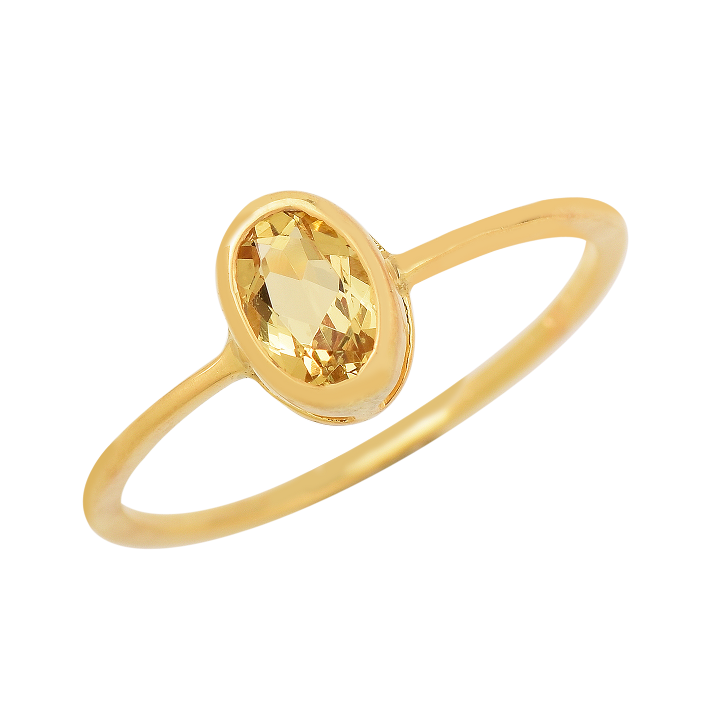 Solitaire Citrine Ring