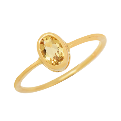 Solitaire Citrine Ring