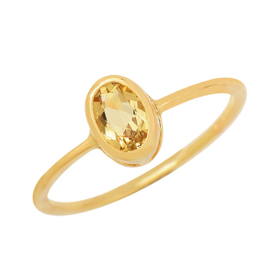 Solitaire Citrine Ring