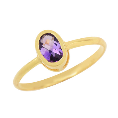 Solitaire Amethyst Ring